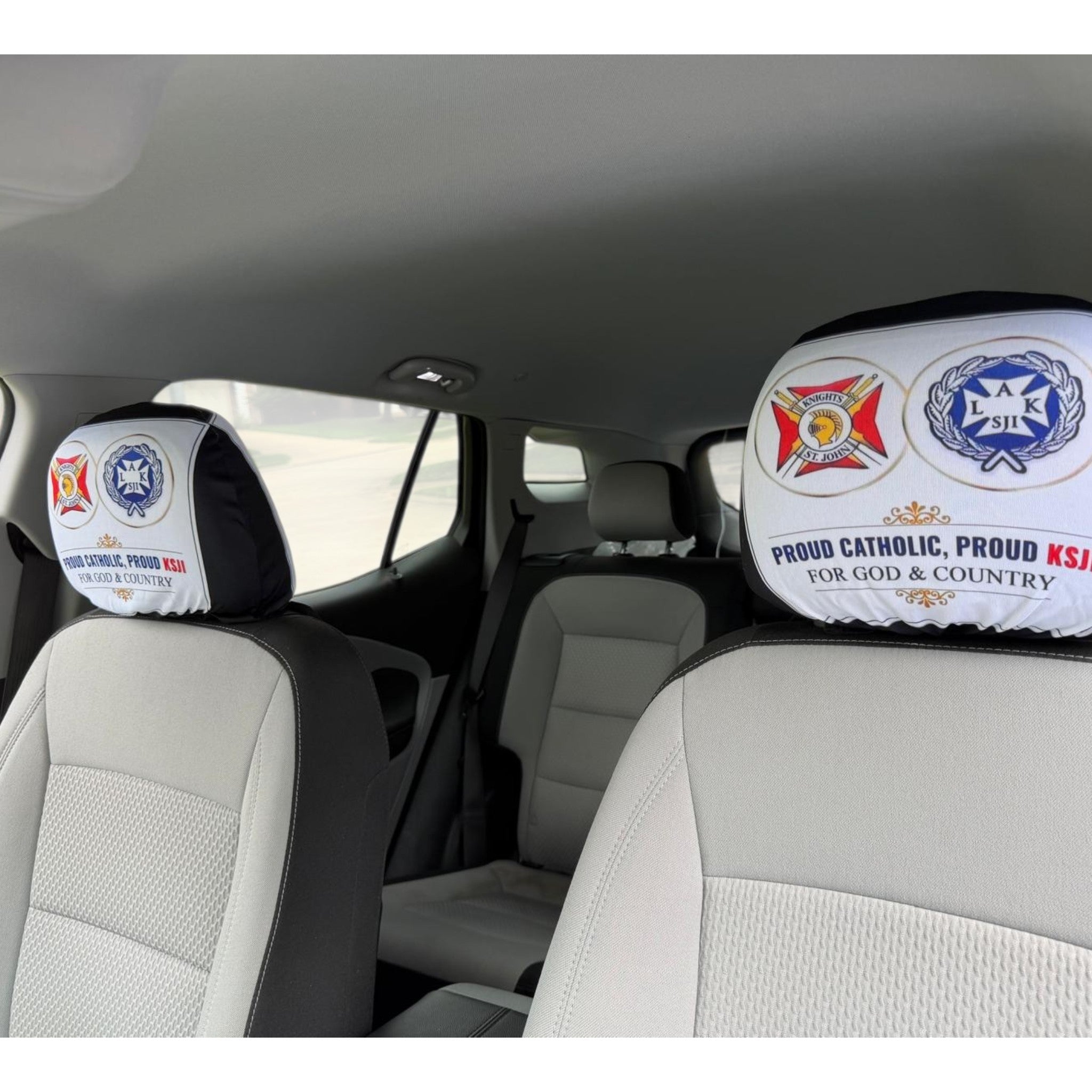 KSJI & Laux Exclusive Car Headrest Covers (Set of 2)