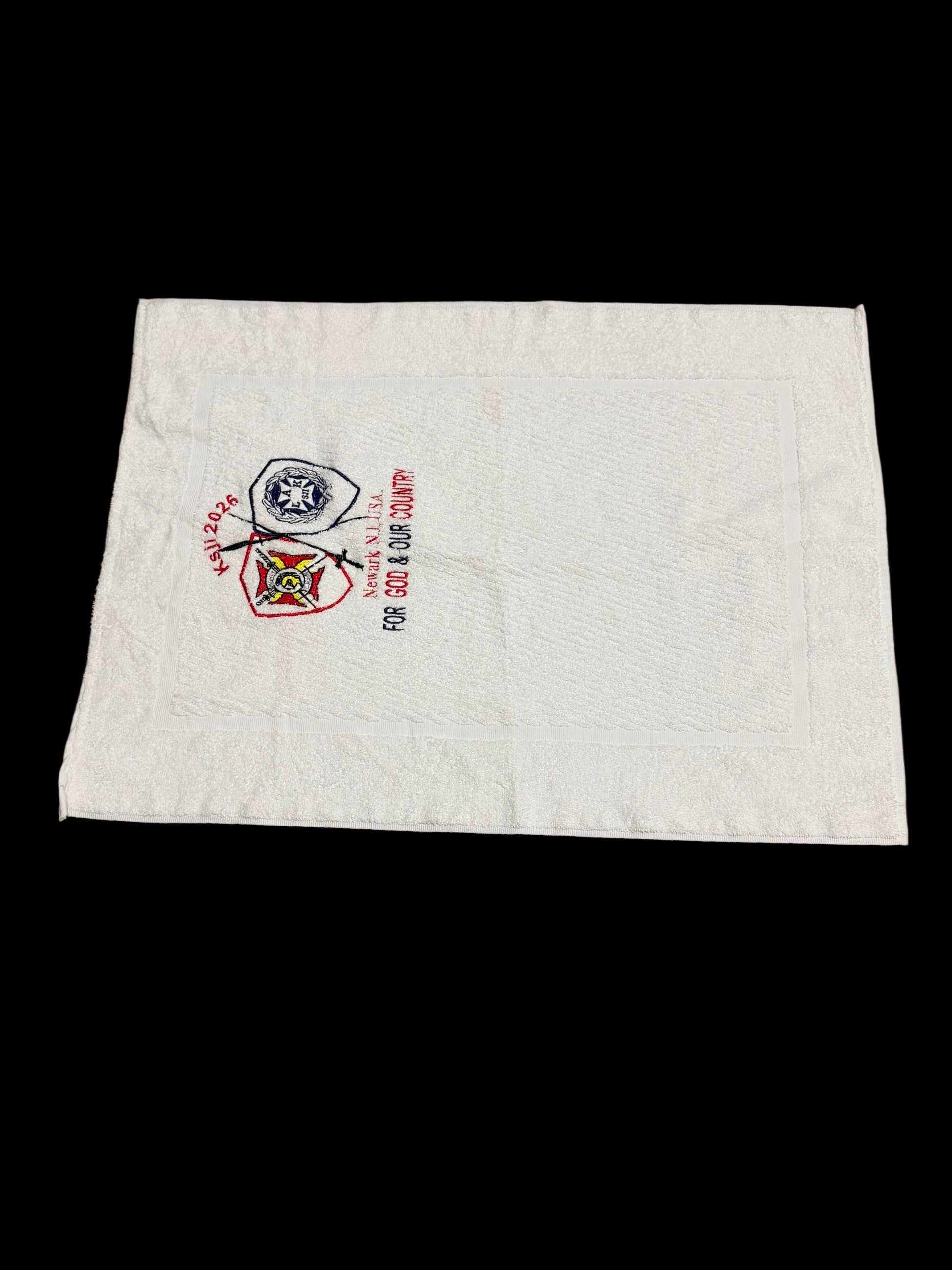 KSJI & Laux Emblem White Towel