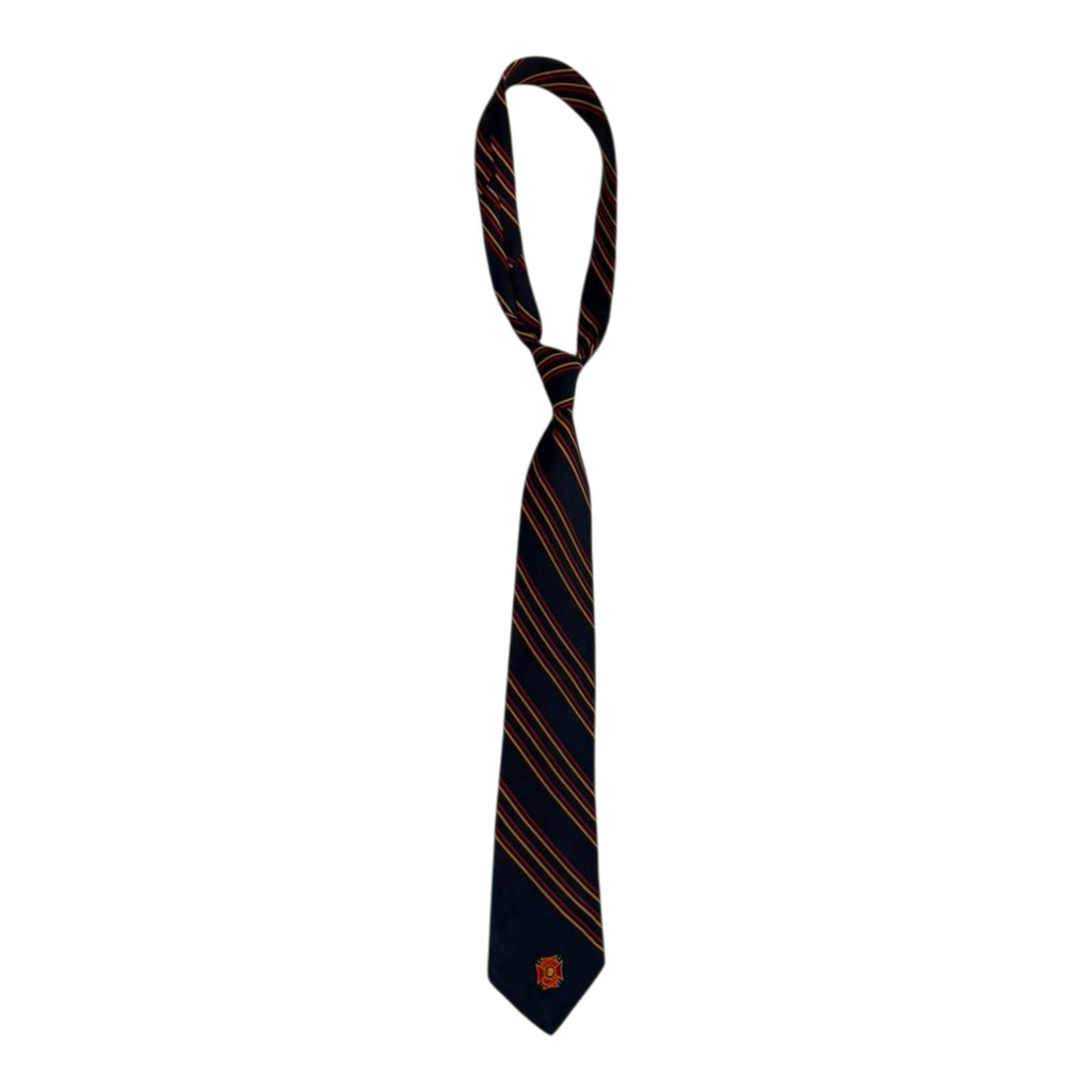 KSJI Emblem Striped Necktie – Navy & Gold